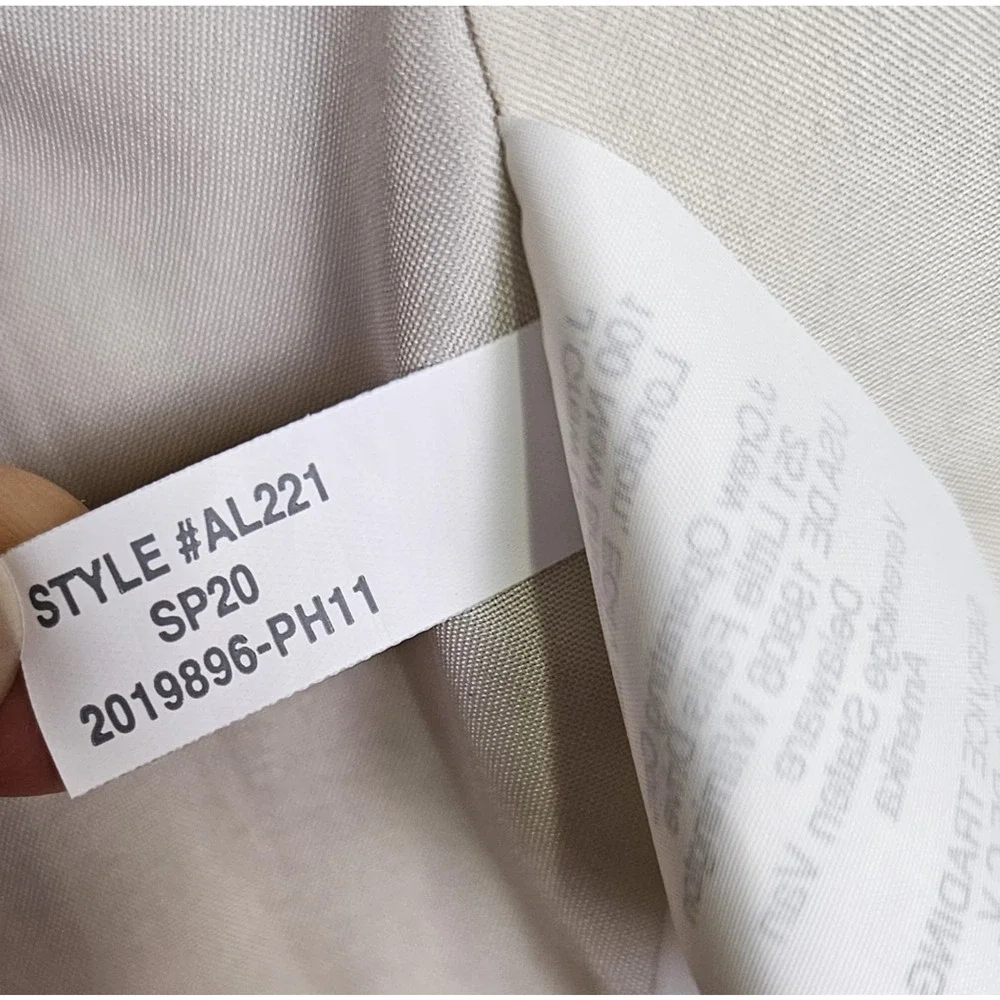 J.Crew Linen Cotton Holland Blazer Womens 4 Crosshatch Beige Career Jacket AL221 - Picture 15 of 16